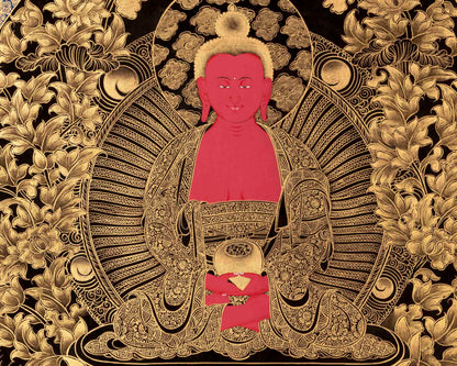 Amitabha Buddha Thangka | Handpainted Art | Religious Gifts