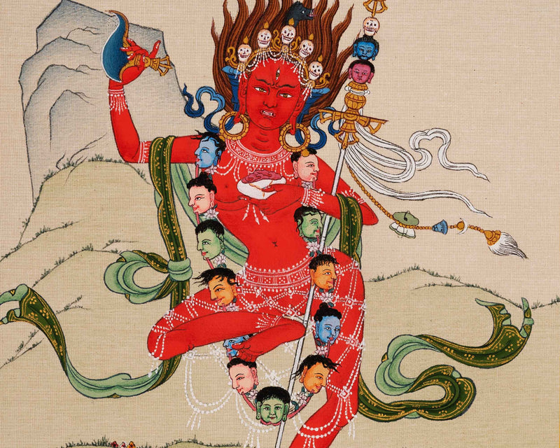 Vajravarahi Sadhana Thangka | Traditional Himalayan Dakini Art