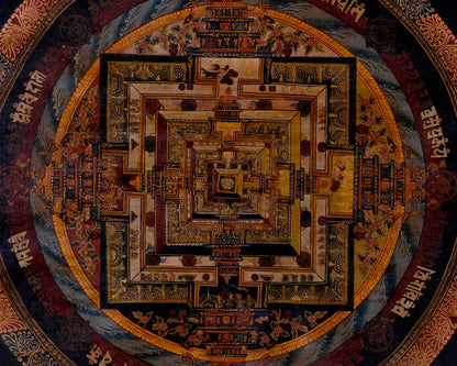 Vintage Kalachakra Mandala | Traditional Thangka Art | Wall Decors