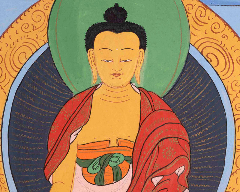 Vintage Shakyamuni Buddha Thangka | Original Tibetan Buddhist Art