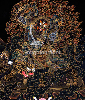 Authentic Dorje Drollo Thangka | Exquisite Tibetan Buddhist Art | Traditional Decors