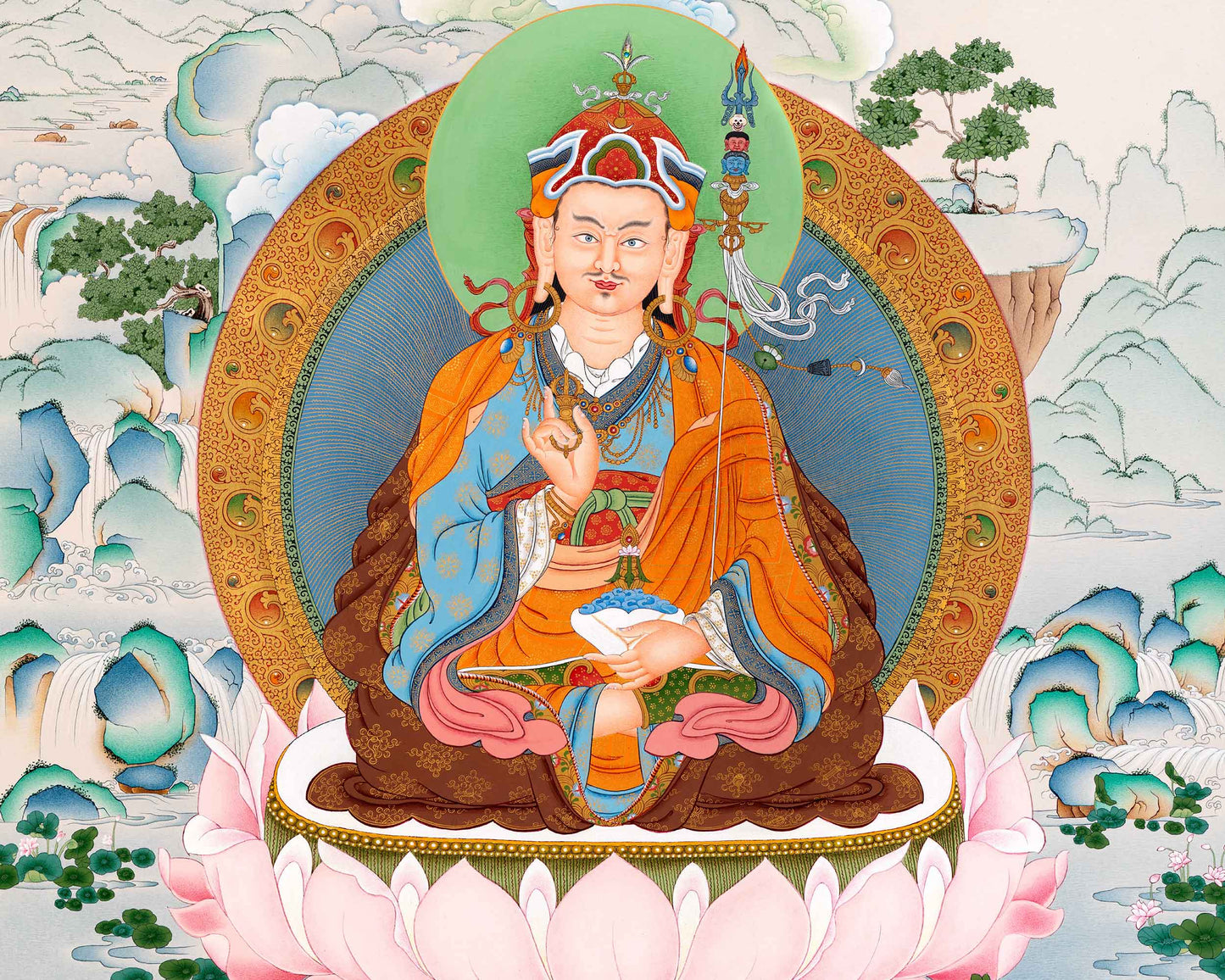 Guru Rinpoche Thangka | Tibetan Canvas Print