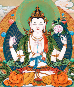 Chenrezig | Bodhisattva Thangka Painting | Buddhist Art