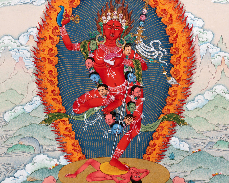 VajraVarahi (Dorje Phagmo) Thangka includes Brocade