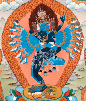 Hevajra Thangka Print | Nairatmya and Other Deities Painting