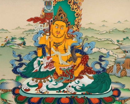 God Of Wealth Namtoshe | High Quality Thangka Print | Gift Ideas