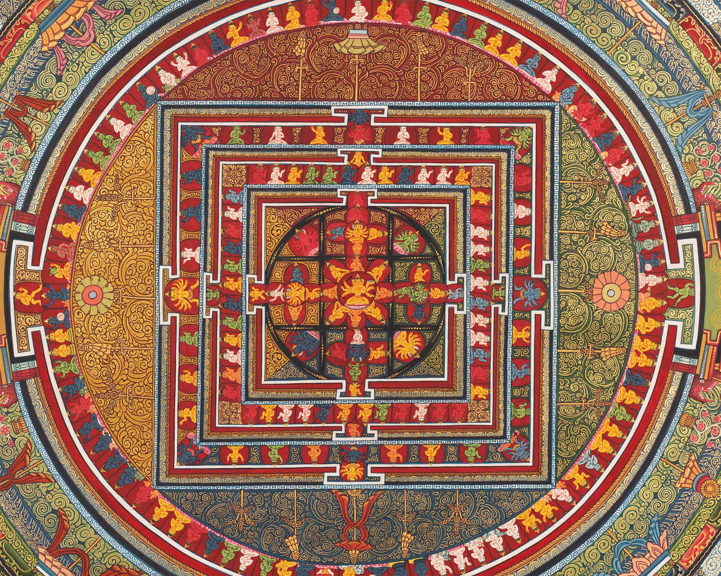 Dharma Dhatu Mandala | Buddhist wall Decor | Thangka Print