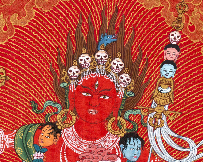 Vajravarahi, Vajrayogini Tibetan Thangka, Traditional Buddhist Painting