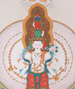 Bodhisattva Thangka Art | 1000 Armed Avalokiteshvara | Manjushri | Vajrapani | Amitabha