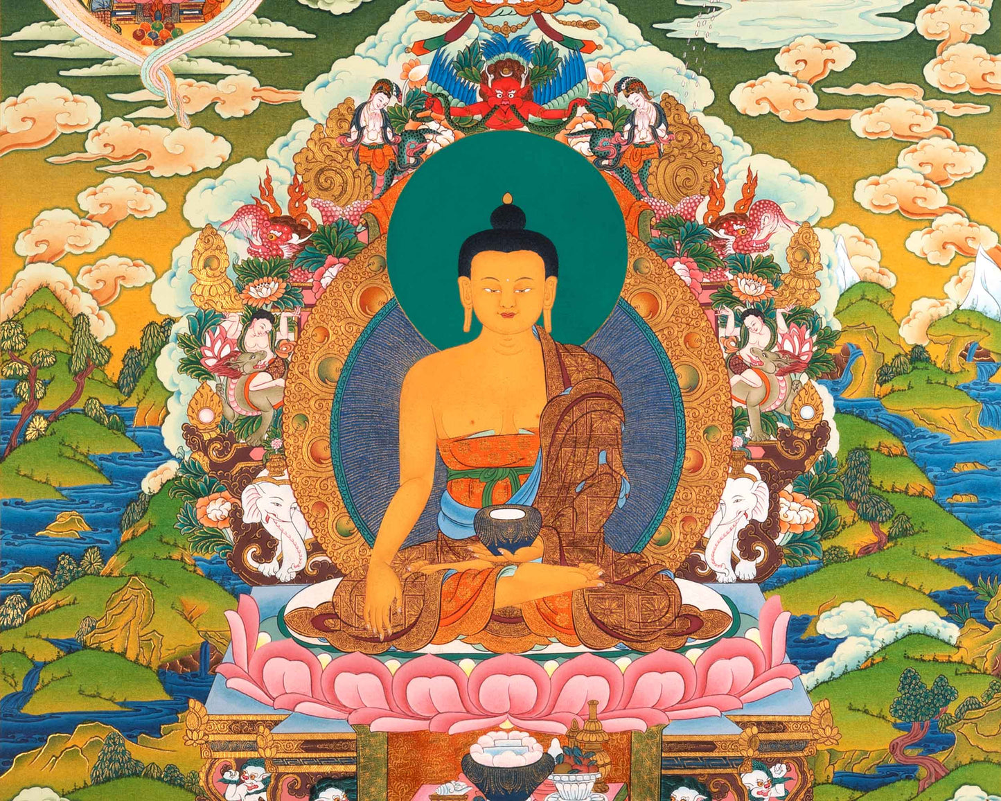 Gautam Buddha Siddhartha Thangka | Shakyamuni Buddha Art For Mindfulness