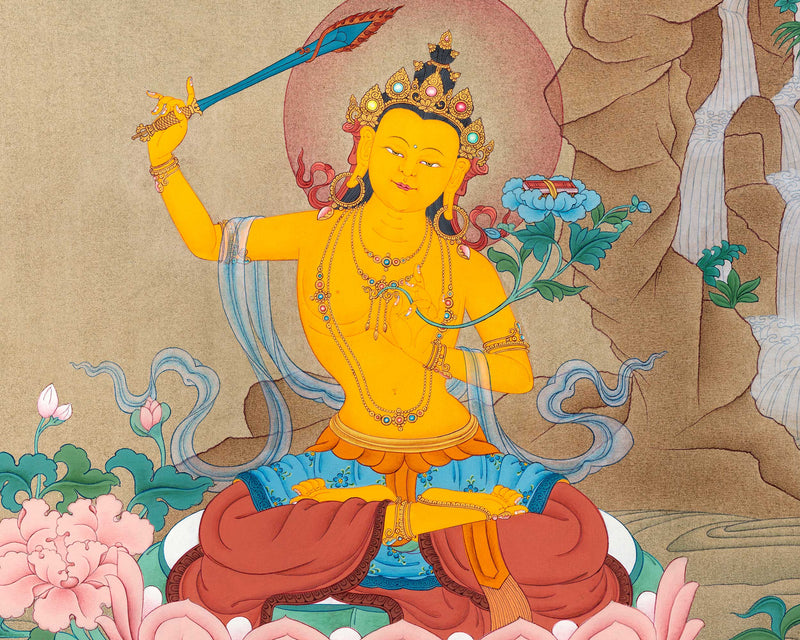 Manjushri Thangka | Handmade Manjushri Art