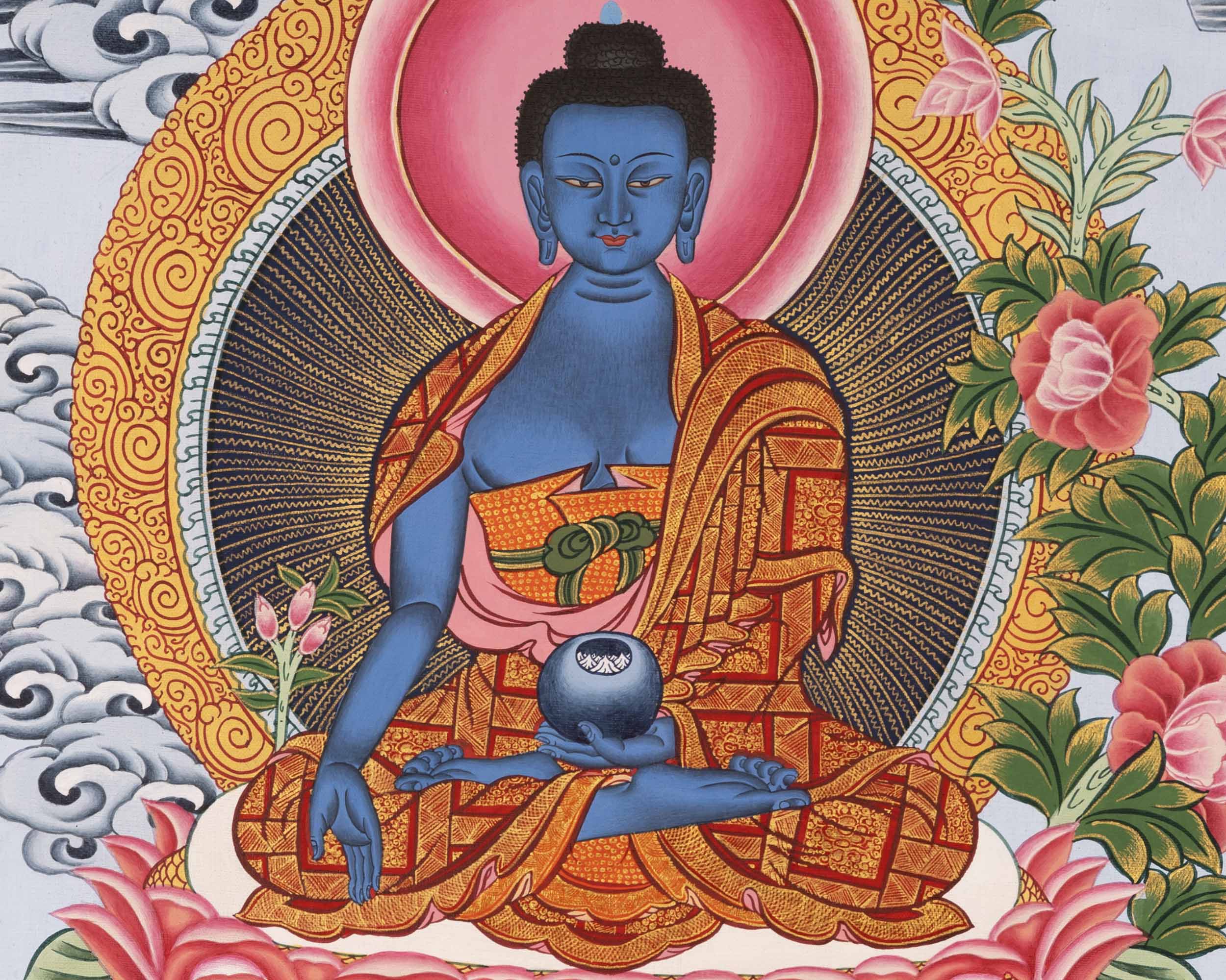 Bhaisajyaguru Thangka | Original Hand-Painted Tibetan Art