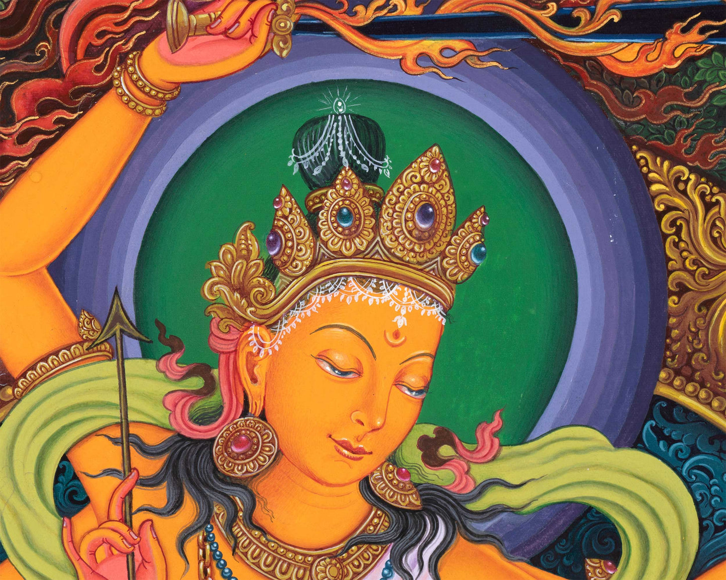 Manjushri Thangka Print | Tibetan Canvas Print | The Bodhisattva Of Wisdom