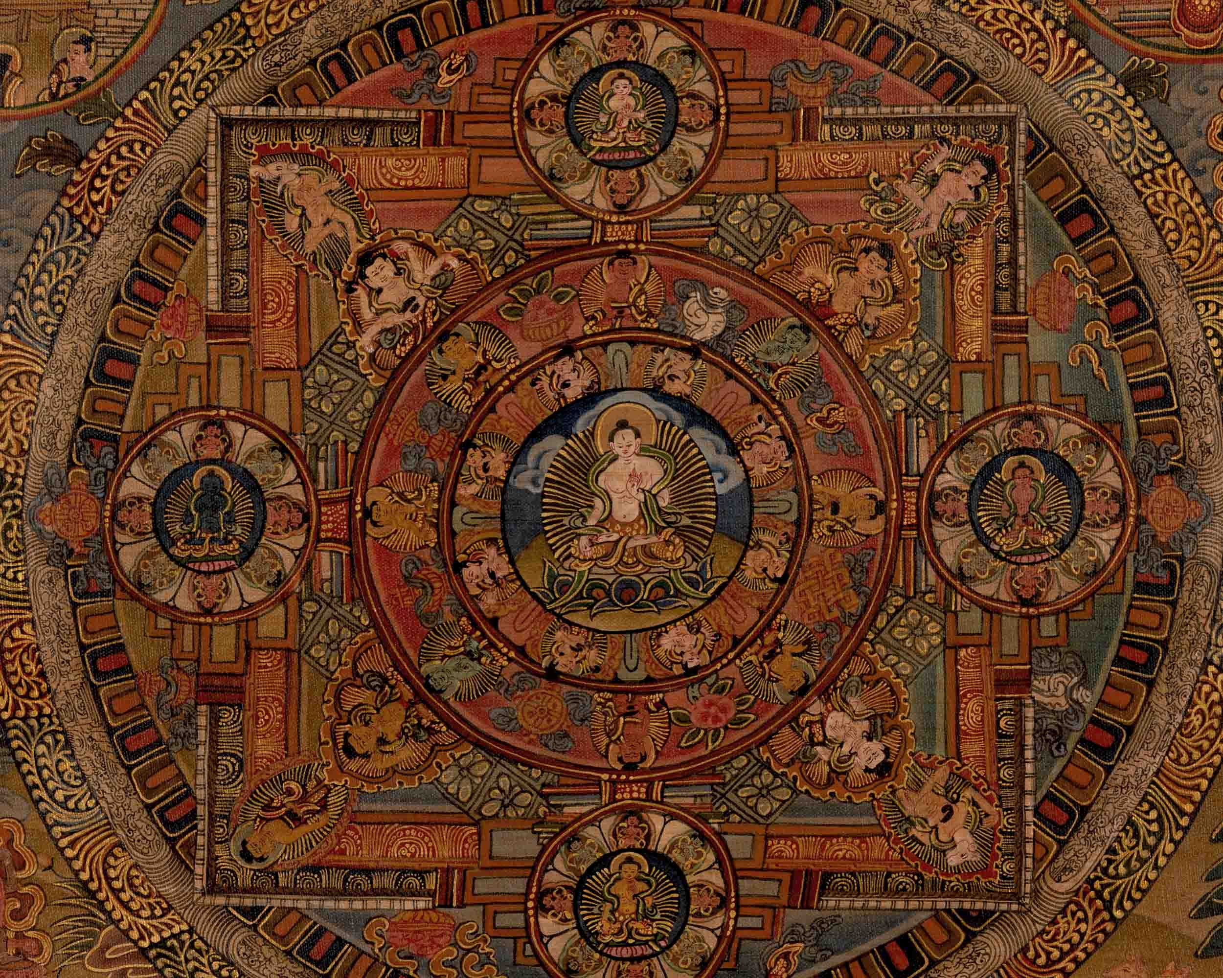 White Tara Mandala | Traditional Tibetan Thangka | Religious Wall Decors