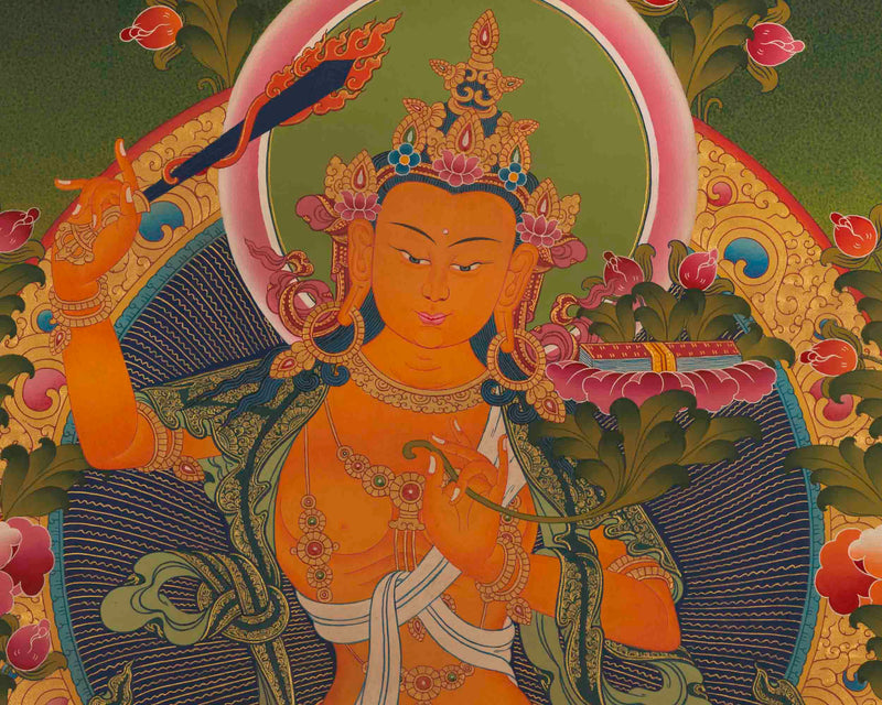 Manjushree Thangka | Bodhisattva Of Wisdom | Wall Decors