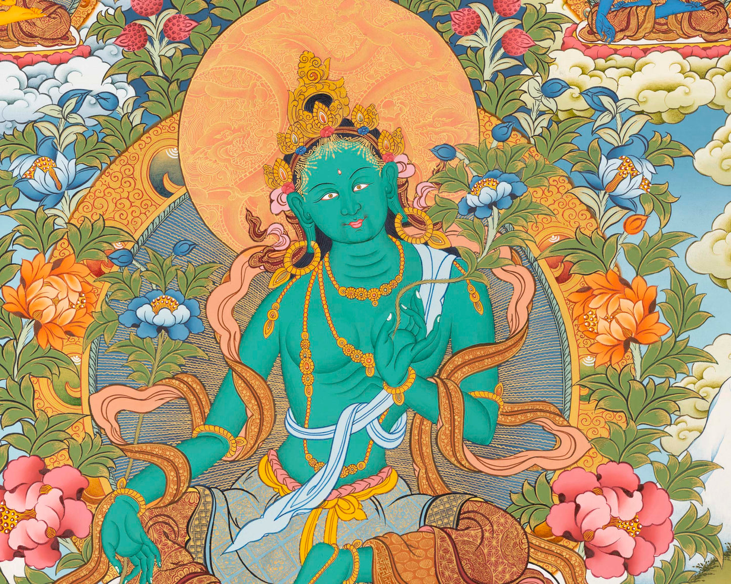 Goddess Green Tara Thangka | Spiritual Wall Art