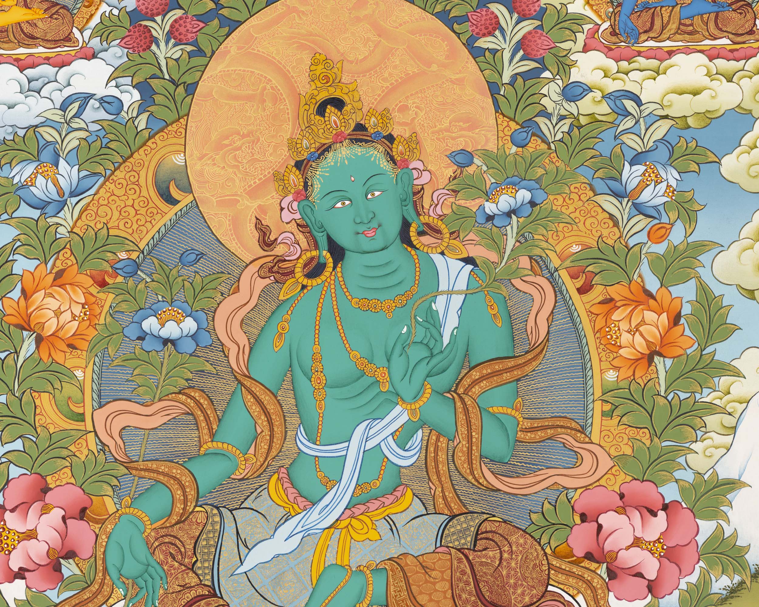 Goddess Green Tara Thangka | Spiritual Wall Art