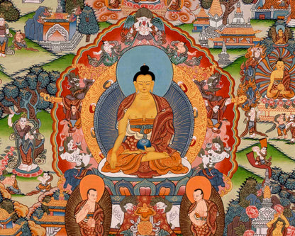 Life Story Of Gautam Buddha | Traditional Thangka Art | Wall Decors