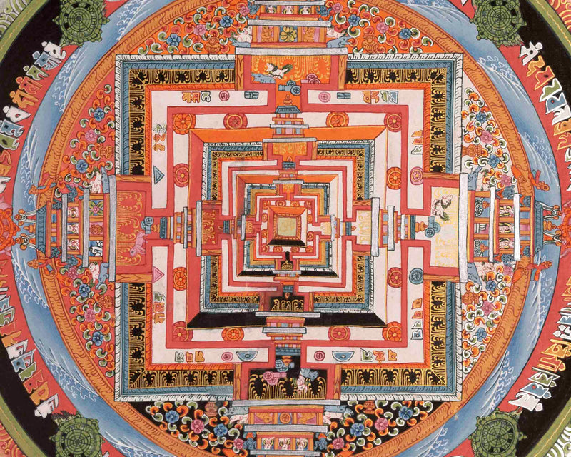 Traditional Kalachakra Mandala | Tibetan  Thangka | Wall Decors