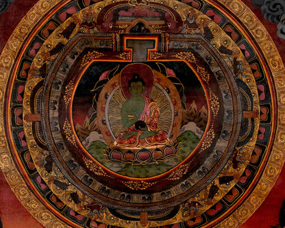 Amoghasiddhi Mandala | Religious Buddhist Thangka | Wall Decors