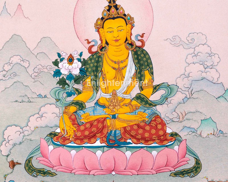 Ksitigarbha Painting | Tibetan Buddhist Art of Earth Treasury | Bodhisattva Of Great Vow