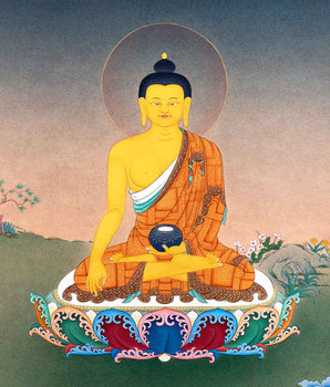 Shakyamuni Buddha  Traditional Thangka | Tibetan Buddhist Art