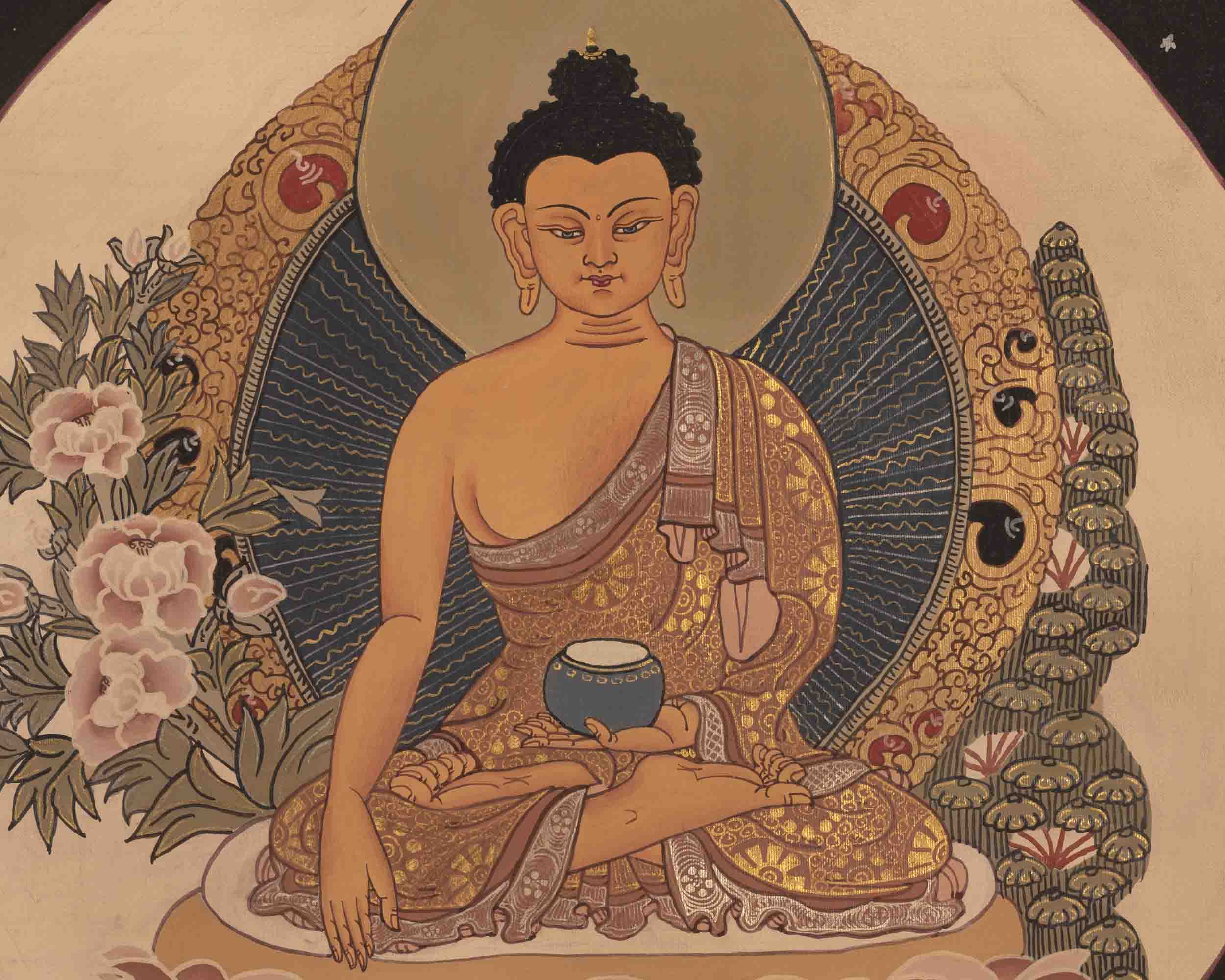 Shakyamuni Buddha Thangka | Religious Artwork | Wall Decors