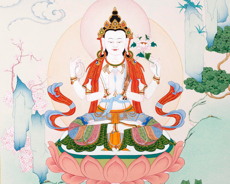 Namo Avalokiteshvara | Tibetan Chenrezig Thangka