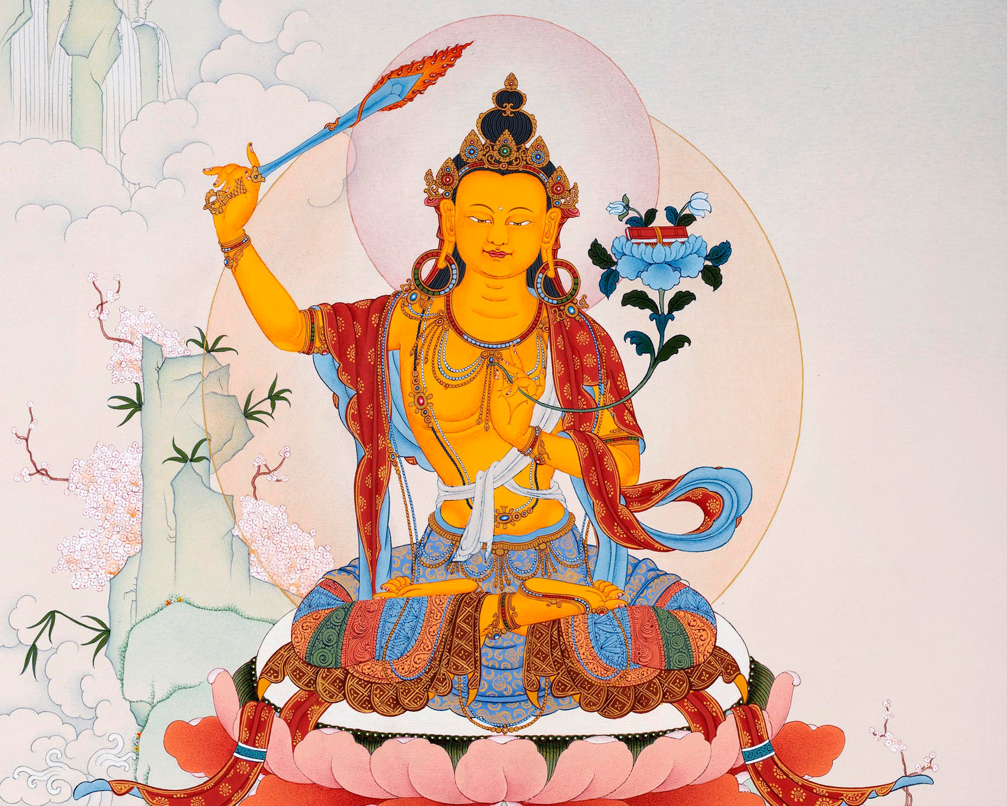 Manjushri Thangka | Tibetan Deity Art