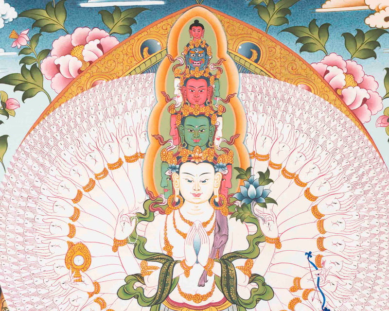 1000 Armed Avalokiteshvara | Traditional Thangka | Wall Decors
