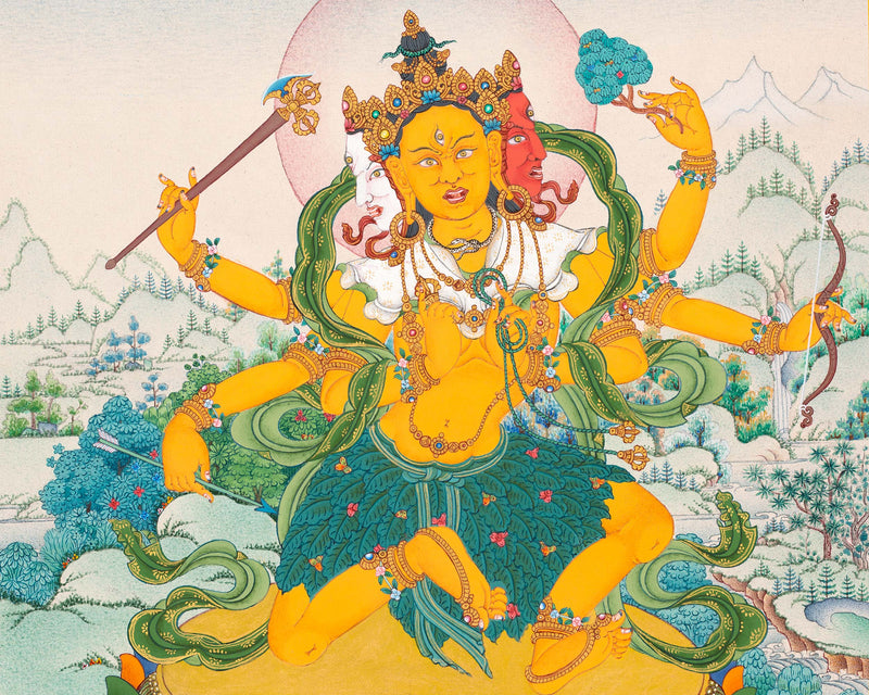 Parnashavari Dakini Thangka | Tibetan Thangka Print