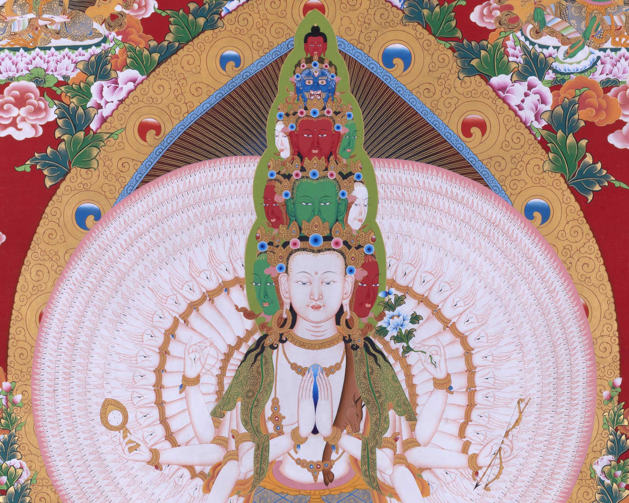 Avalokiteshvara Chenrezig Thangka | Traditional Buddhist Painting