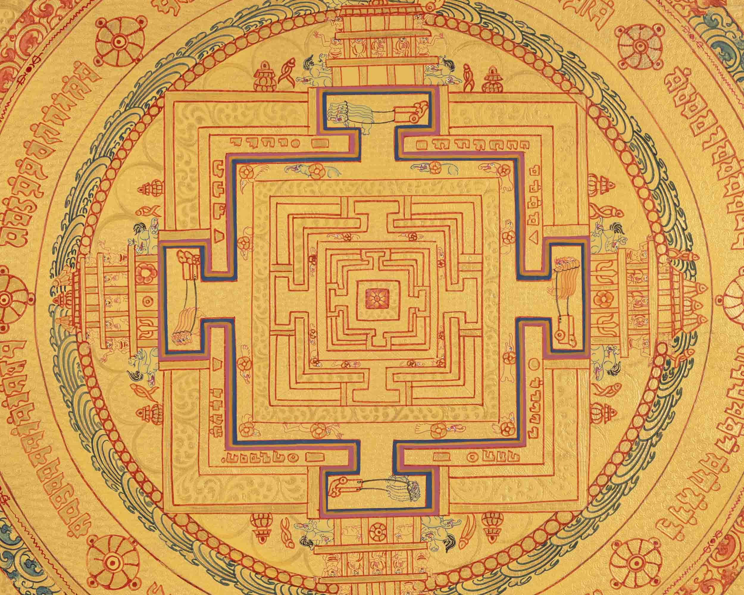 Religious Mandala Thangka | Tibetan Artwork | Traditional Wall Decors