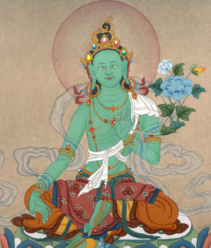 Green Tara Painting | Tibetan Thangka Painting