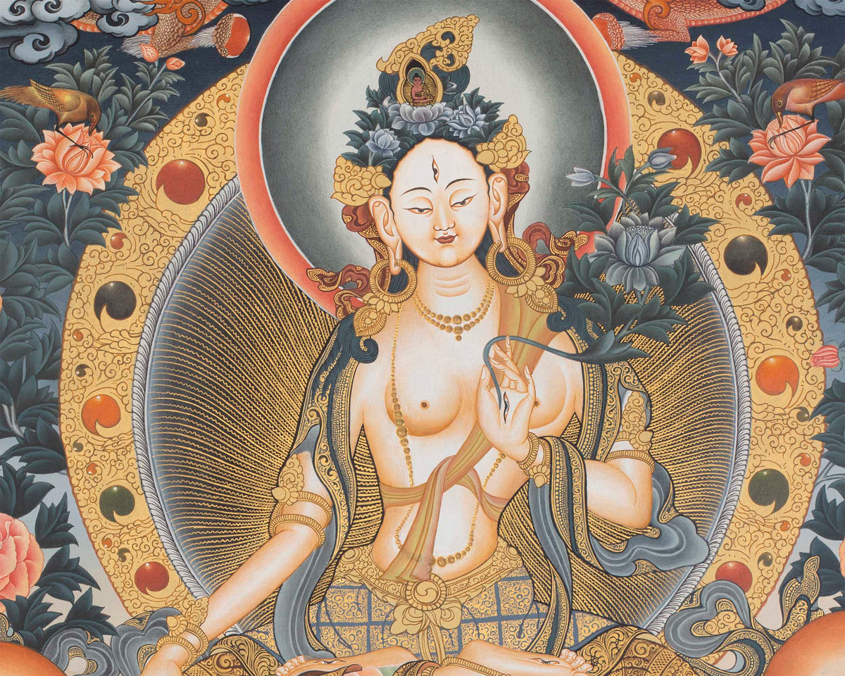 White Tara Thanka | Female Bodhisattva Thangka