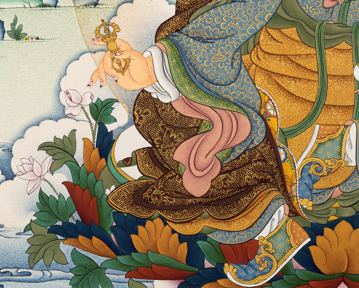 Guru Rinpoche | Padmasambhava Thangka | Hand Painted Tibetan Painting