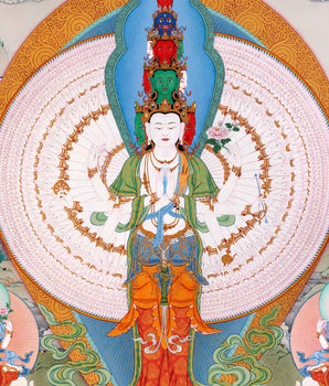 1000 Armed Chenrezig Avalokiteshvara Thangka | Tibetan Buddhist Art