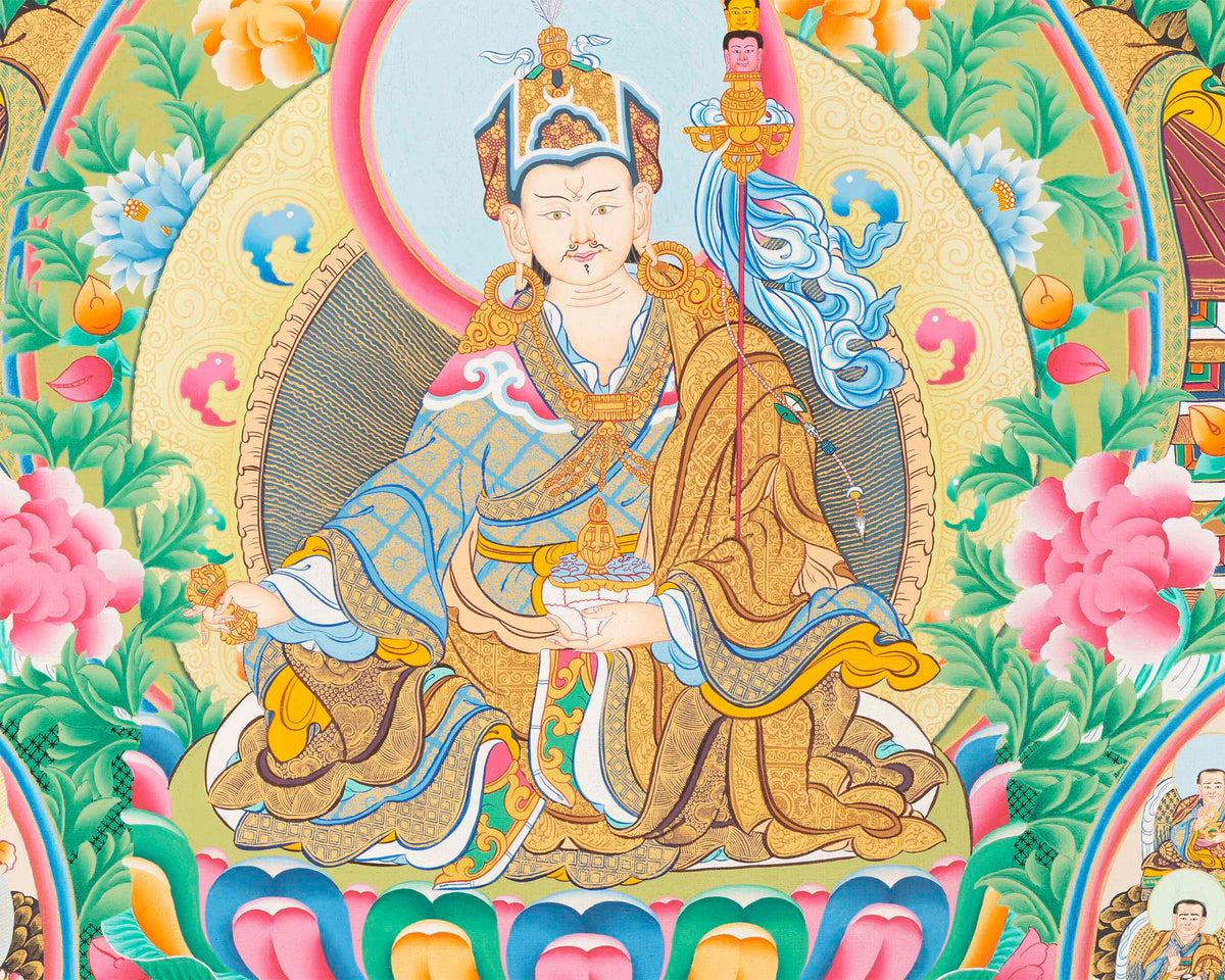 Guru Rinpoche Refuge Tree | Hand Painted Buddhist Print