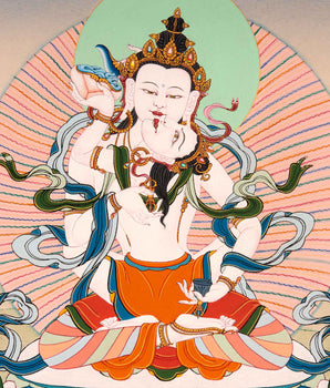 Vajrasattva with Consort Thangka | Finely Hand Painted Art