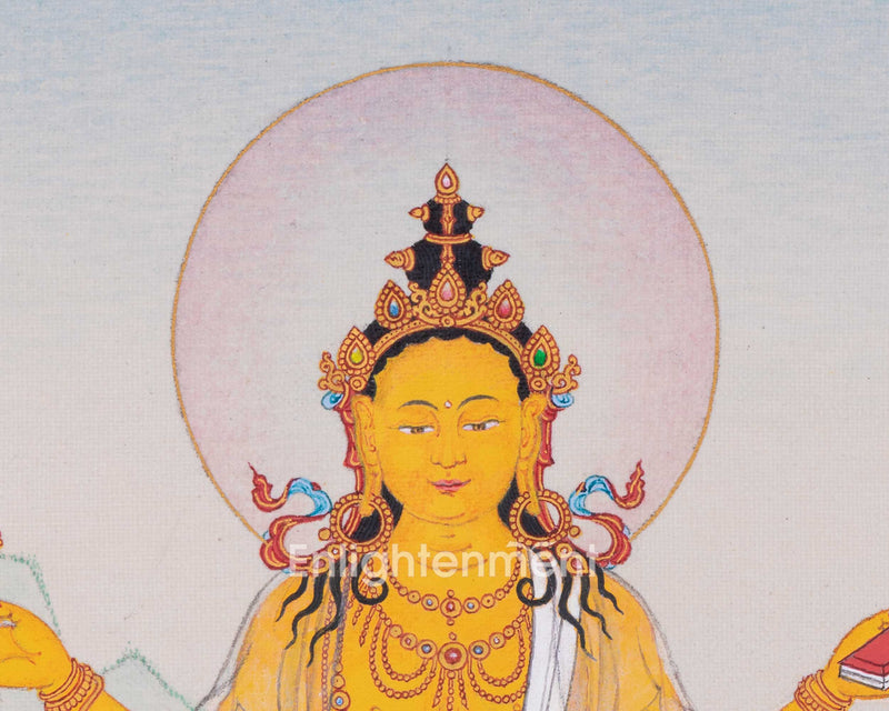 Hand Painted Artwork Of Prajna Paramita | Perfection of Wisdom | Bodhisattva's Radiance