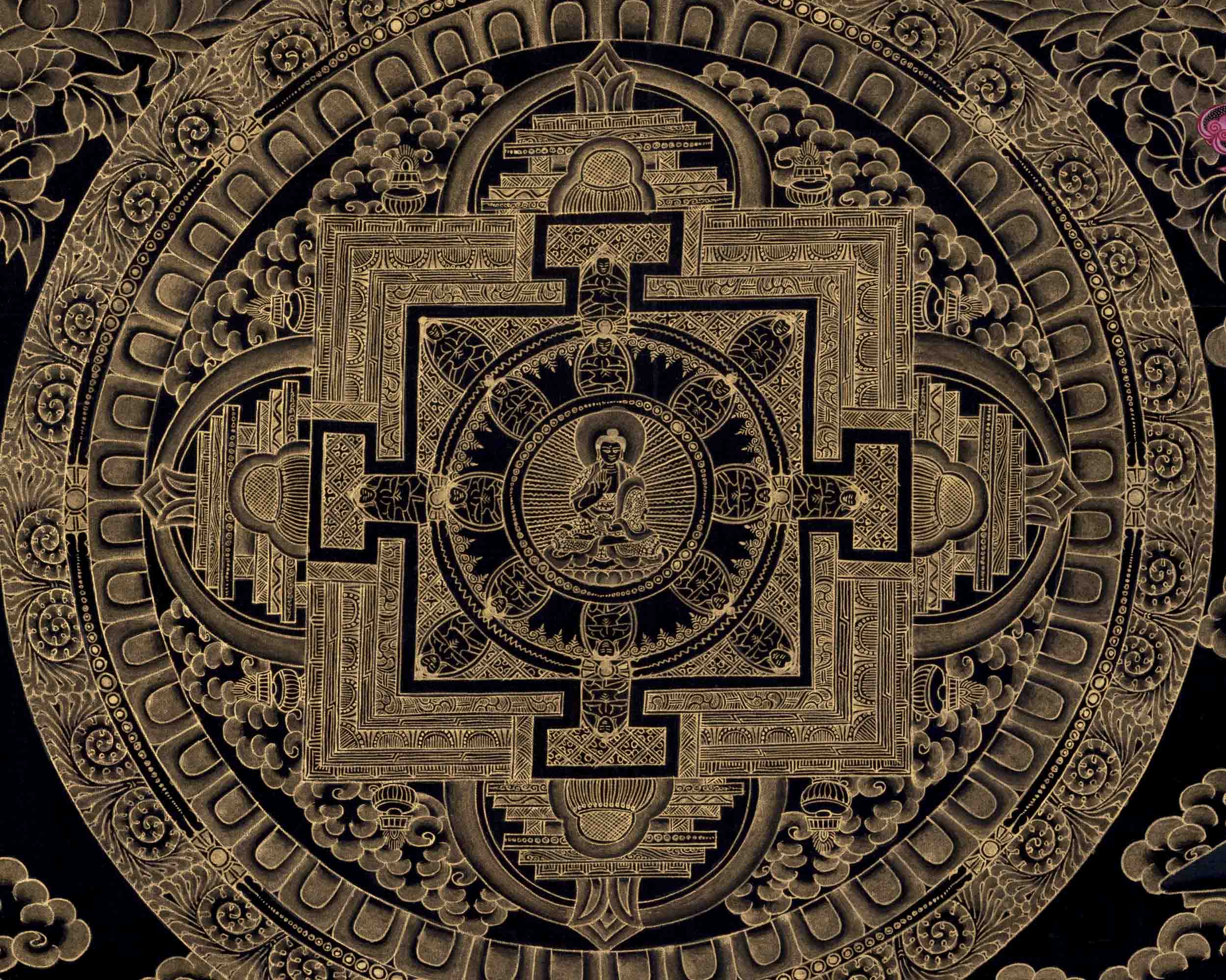 Buddha Shakyamuni Mandala Thangka Painting  | Tibetan Hand Painted Art Work