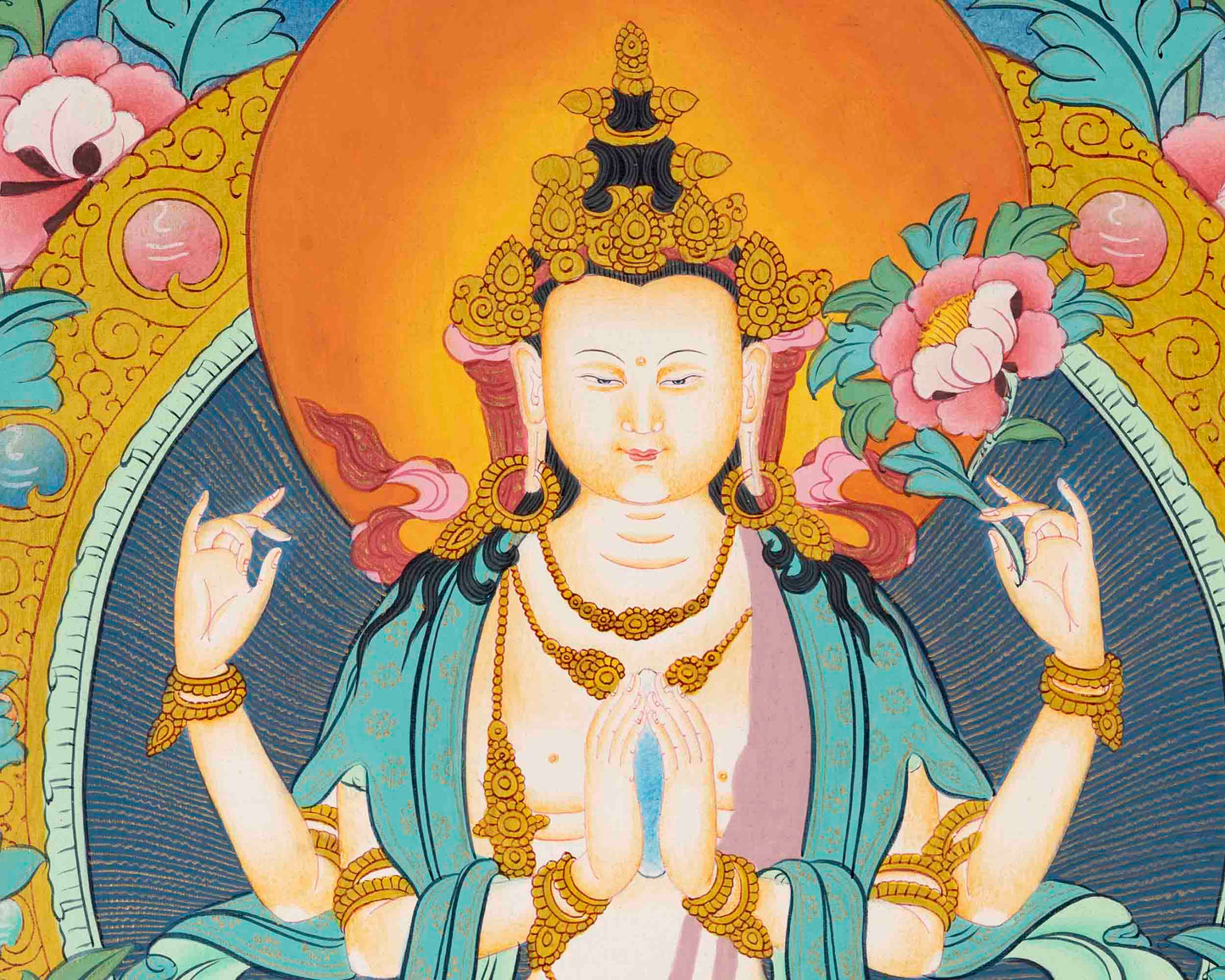 Avalokiteshvara Chengrezig | Bodhisattva of Compassion | Buddhist Painting