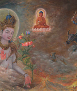 Avalokiteshvara Thangka Print | Yamadanda Lokeshvara | Wall Hanging | Large Art Canvas