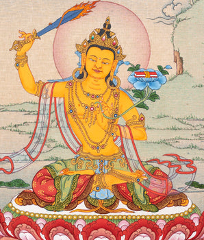 Manjushri Bodhisattva Painting | Traditional Thangka