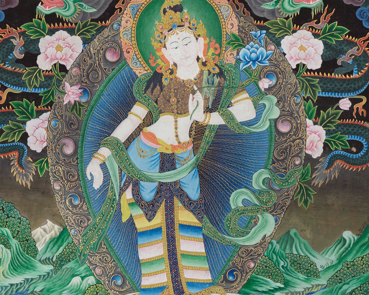 Lokeshvara Tibetan Prints | Meditation Paubha Art