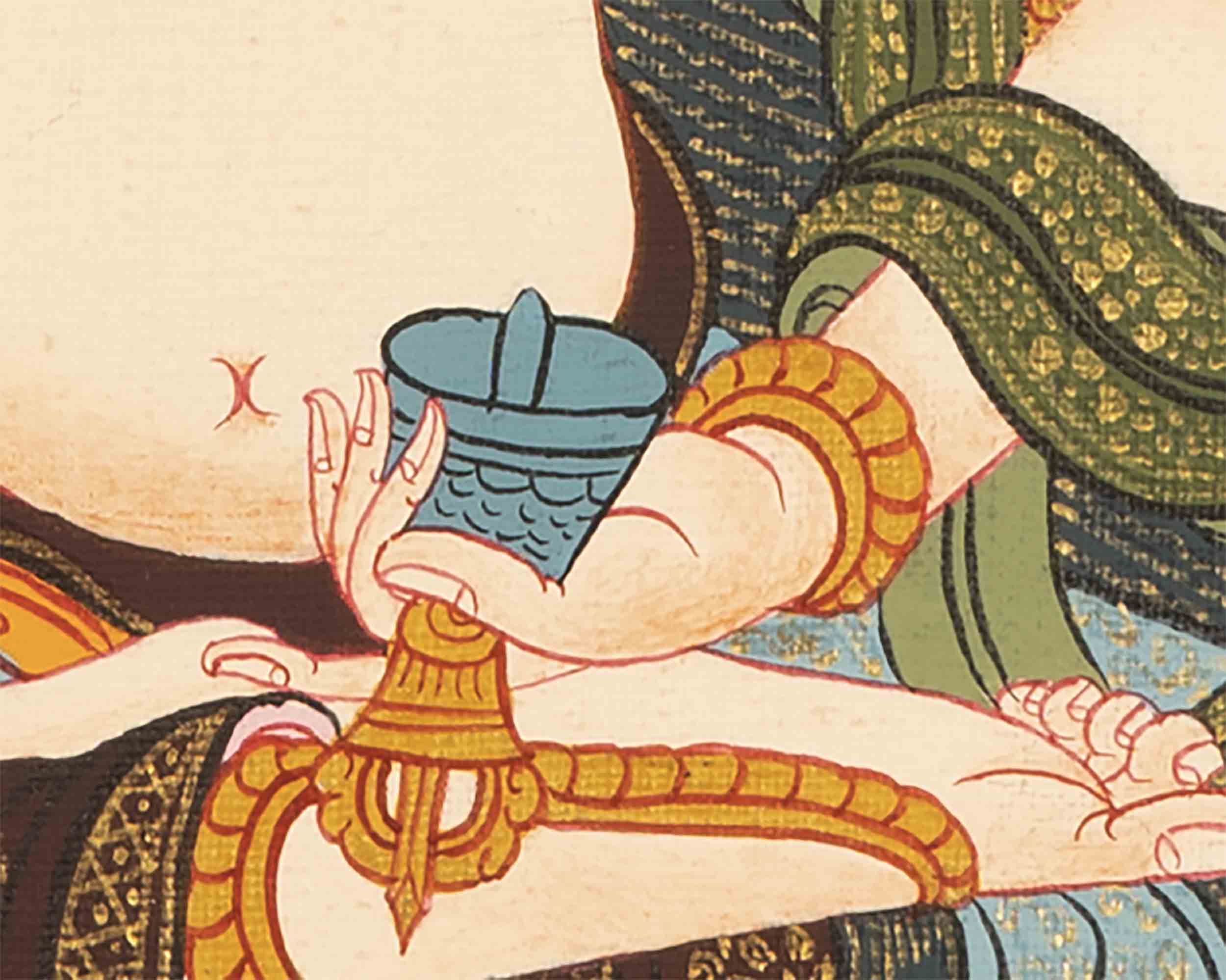 Vajrasattva Buddhist Thangka | Religious Wall Decor