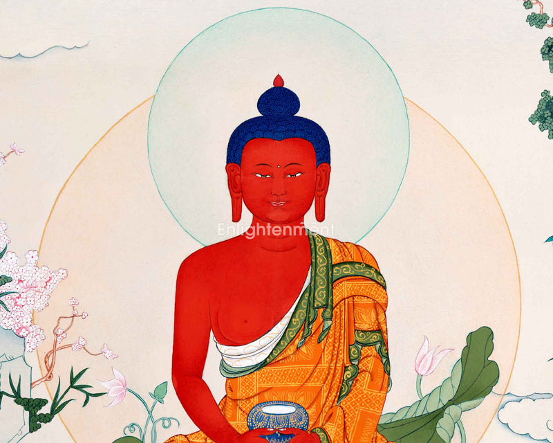 The Buddha of Infinite Light | Amitabha Buddha Thangka for Inner Peace | Traditionally Hand-Painted Art