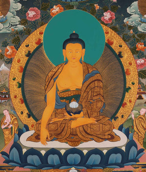 Gautam Buddha Acrylic Painting Art | Traditional Tibetan Buddhist Thangka For Meditation