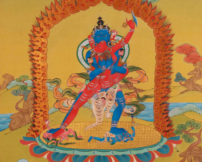 Hand-Painted Chakrasamvara Empowerment Thangka | Tibetan Yidam Thangka