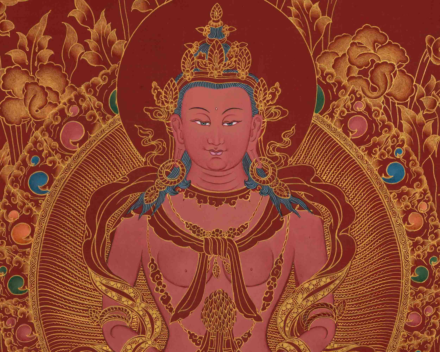 Buddha Amitayus Thangka | 24k Gold High Quality Art | Religious Painting